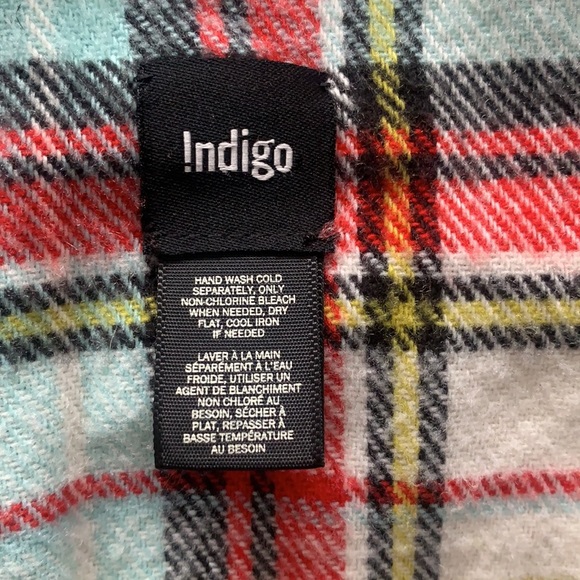 Plaid Indigo Scarf - Picture 2 of 2